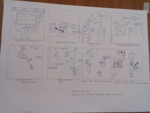 Example of narrative scenario storyboard for the assigned user group 'beginner'.